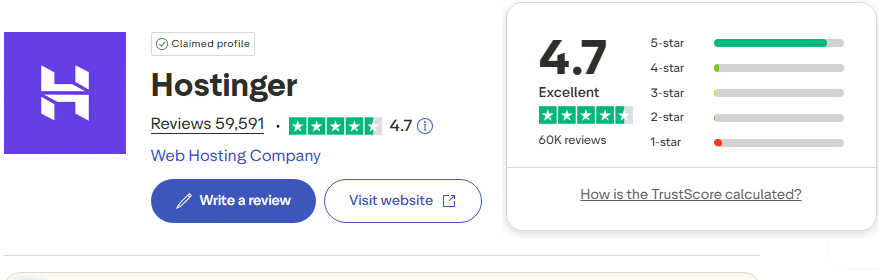 hostinger reviews trustpilot